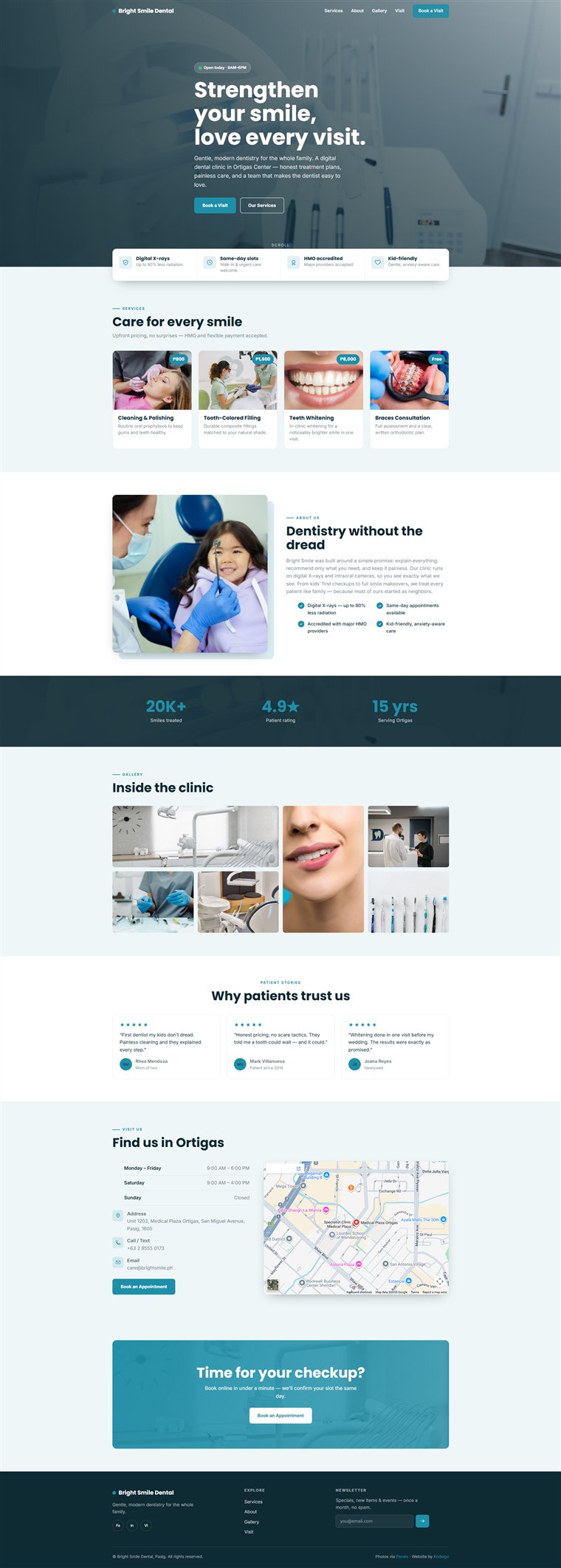 Bright Smile Dental website